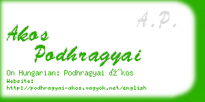 akos podhragyai business card